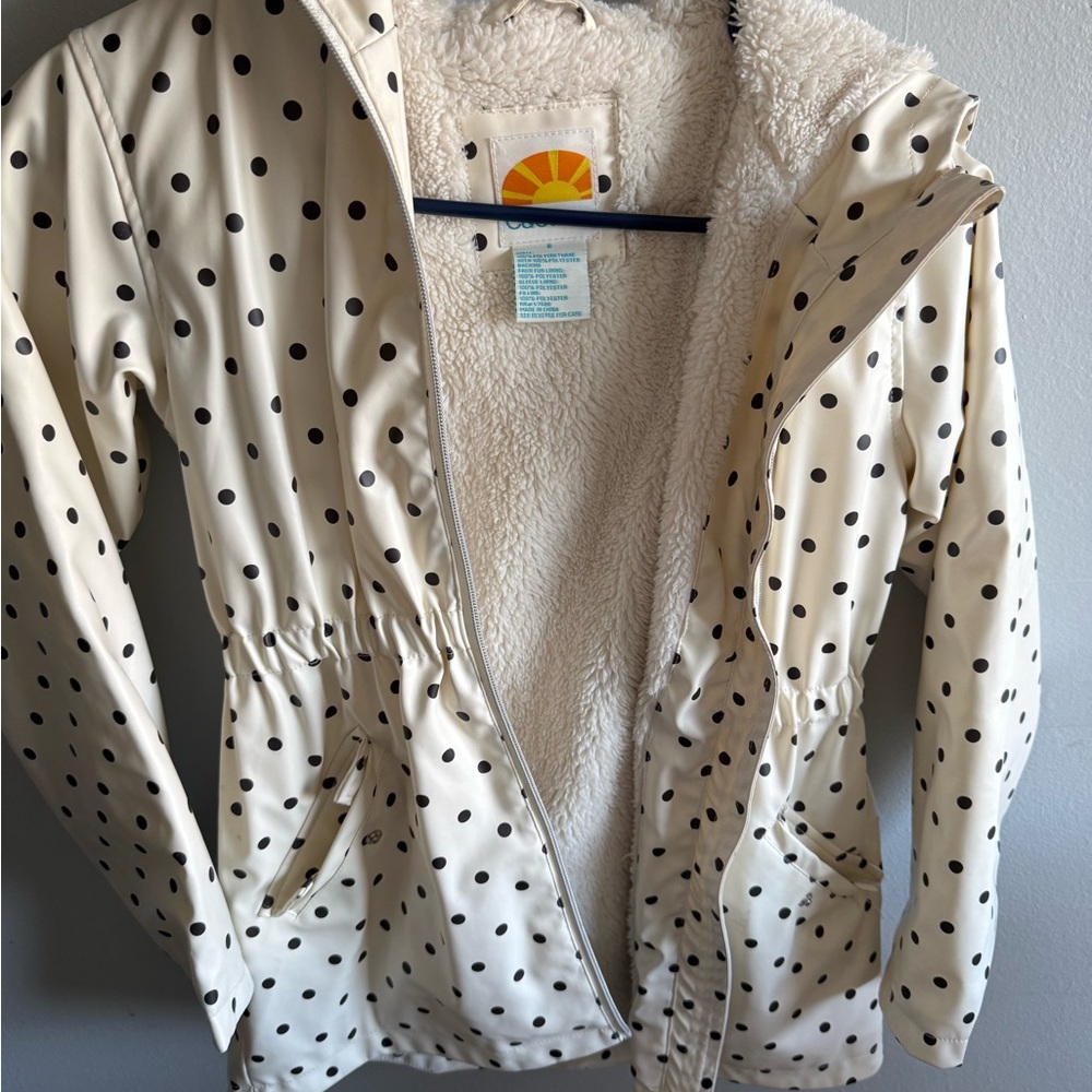 Polka Dot Kids Jacket with Fleece Lining